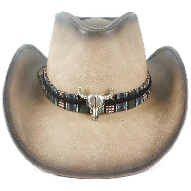 Chapeau De Cowboy Noir En Feutre - Homme Et Femme, Large Bords, Boucle Amovible, Style Western
