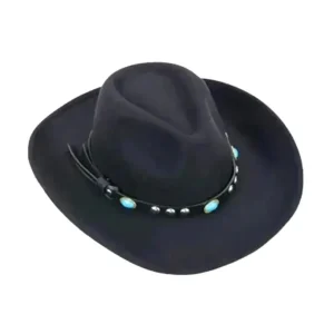 Black Cowboy Straw Hat, men's cowboy hat